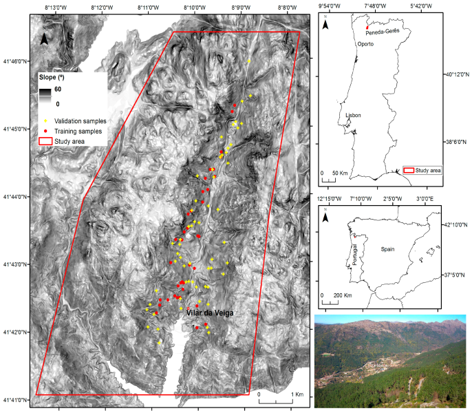 Study-area location in NW Portugal